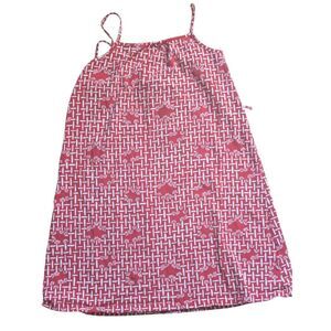 Hanna Andersson Girls Red White Geometric Floral Dress Size 140 (10) Sleeveless